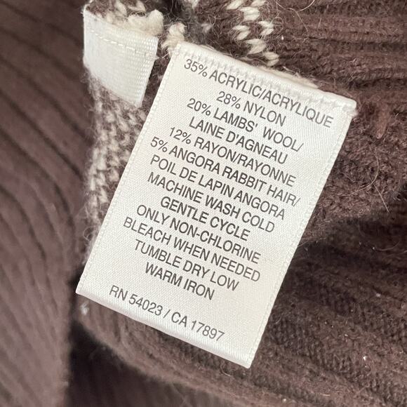 Vtg Y2K Fitted V Neck Sweater S Brown Striped Angora Blend Bella Swan Academia - Picture 6 of 8